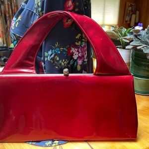 Sleek Vintage Red Patent Bag